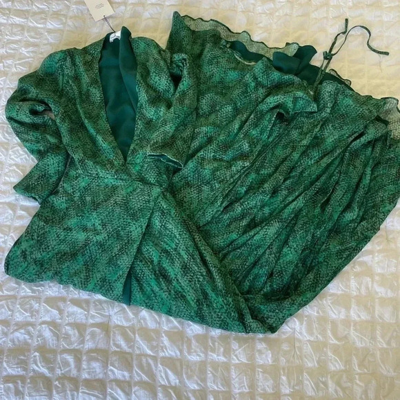 Fame and Partners green snake print wrap maxi dress - Picture 1 of 10